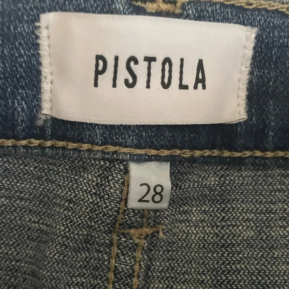 PISTOLA Eliana Fray Hem Blue Jeans Short Size 28 - Picture 3 of 7